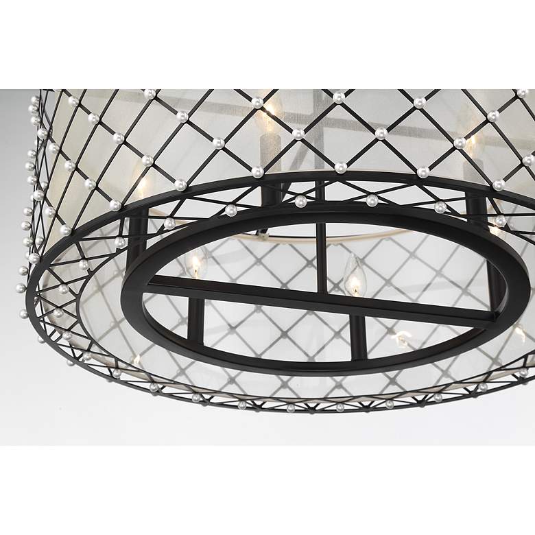 Image 4 Sheer Elegance 28 1/2" Wide Coal 6-Light Drum Pendant Light more views