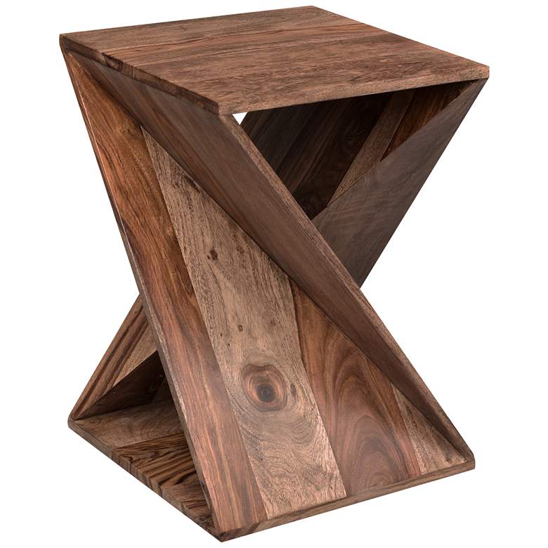 Image 2 Sheesham Wood 16 inch Wide Triangular Accent Table