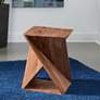 Sheesham Wood 16" Wide Triangular Accent Table