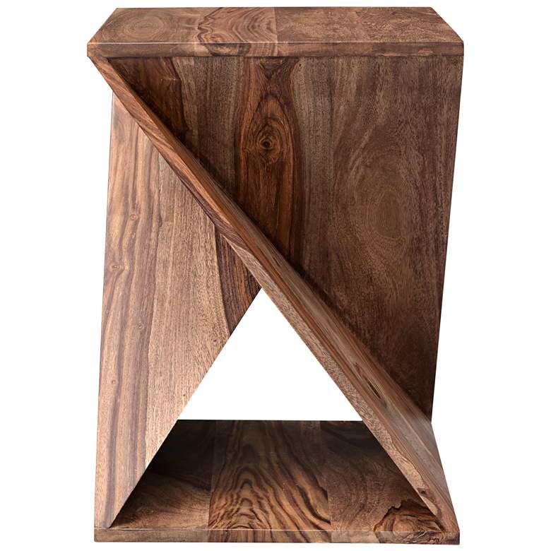 Image 4 Sheesham Wood 16 inch Wide Triangular Accent Table more views