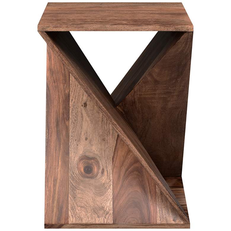 Image 5 Sheesham Wood 16 inch Wide Triangular Accent Table more views
