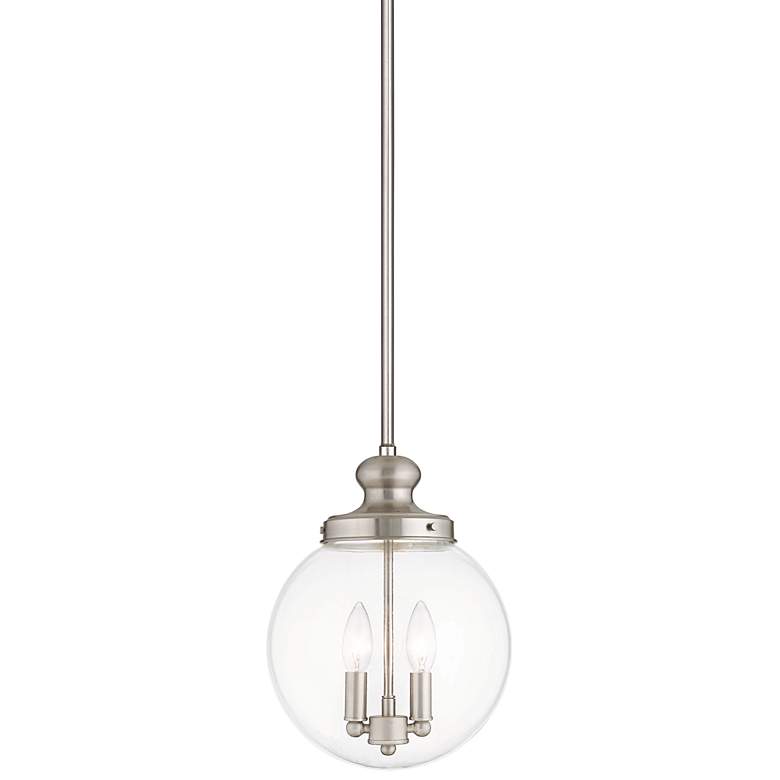 Image 1 Sheffield 10" Wide Brushed Nickel 2-Light Mini Pendant
