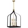 1_Sheffield 23 1/2" Wide Black and Warm Brass 8-Light Pendant