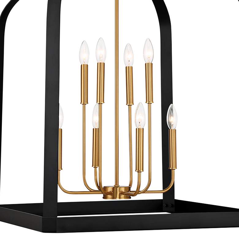 Image 2 Sheffield 23 1/2" Wide Black and Warm Brass 8-Light Pendant more views