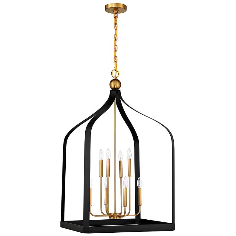 Image 3 Sheffield 23 1/2" Wide Black and Warm Brass 8-Light Pendant more views