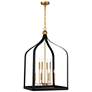 3_Sheffield 23 1/2" Wide Black and Warm Brass 8-Light Pendant more views