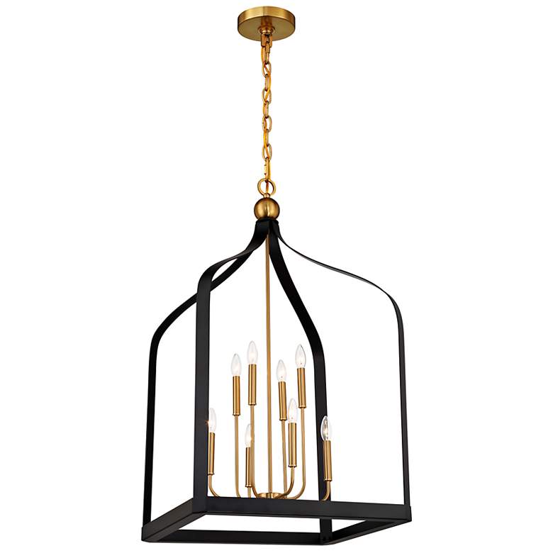 Image 4 Sheffield 23 1/2" Wide Black and Warm Brass 8-Light Pendant more views