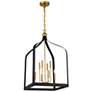 4_Sheffield 23 1/2" Wide Black and Warm Brass 8-Light Pendant more views