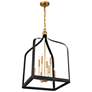 5_Sheffield 23 1/2" Wide Black and Warm Brass 8-Light Pendant more views