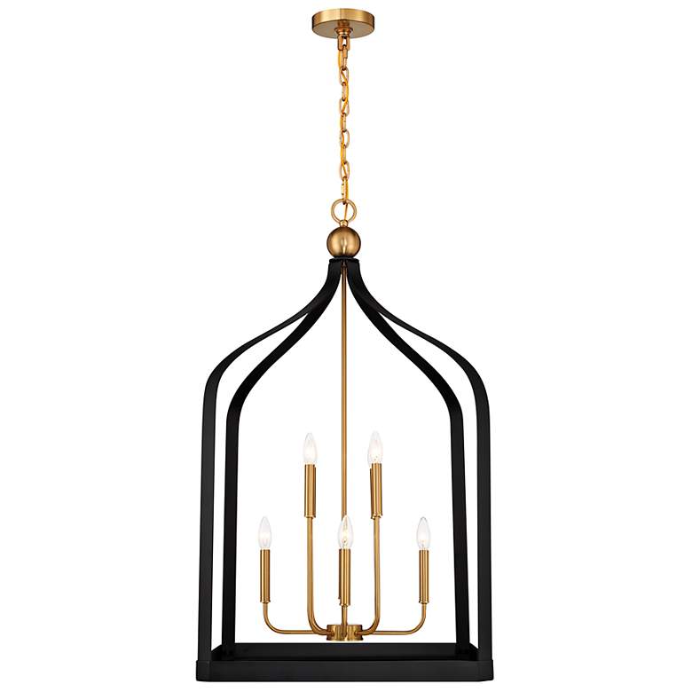 Image 6 Sheffield 23 1/2" Wide Black and Warm Brass 8-Light Pendant more views