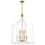 1_Sheffield 23 1/2" Wide White and Warm Brass 8-Light Pendant