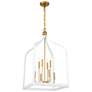 3_Sheffield 23 1/2" Wide White and Warm Brass 8-Light Pendant more views