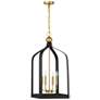 2_Sheffield 4-Light Pendant in Matte Black with Warm Brass Accents more views