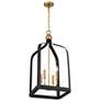 4_Sheffield 4-Light Pendant in Matte Black with Warm Brass Accents more views