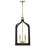 5_Sheffield 4-Light Pendant in Matte Black with Warm Brass Accents more views