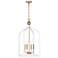 Sheffield 4-Light Pendant in White with Warm Brass Accents