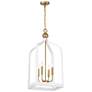 3_Sheffield 4-Light Pendant in White with Warm Brass Accents more views