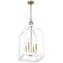 4_Sheffield 4-Light Pendant in White with Warm Brass Accents more views