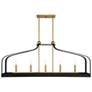 1_Sheffield 46" Wide Black and Brass 5-Light Linear Chandelier