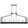 Sheffield 46" Wide Black and Brass 5-Light Linear Chandelier