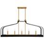 2_Sheffield 46" Wide Black and Brass 5-Light Linear Chandelier more views