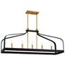 3_Sheffield 46" Wide Black and Brass 5-Light Linear Chandelier more views