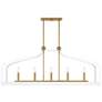 1_Sheffield 46"W White with Brass 5-Light Linear Chandelier