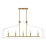 2_Sheffield 46"W White with Brass 5-Light Linear Chandelier more views