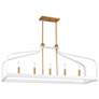 3_Sheffield 46"W White with Brass 5-Light Linear Chandelier more views