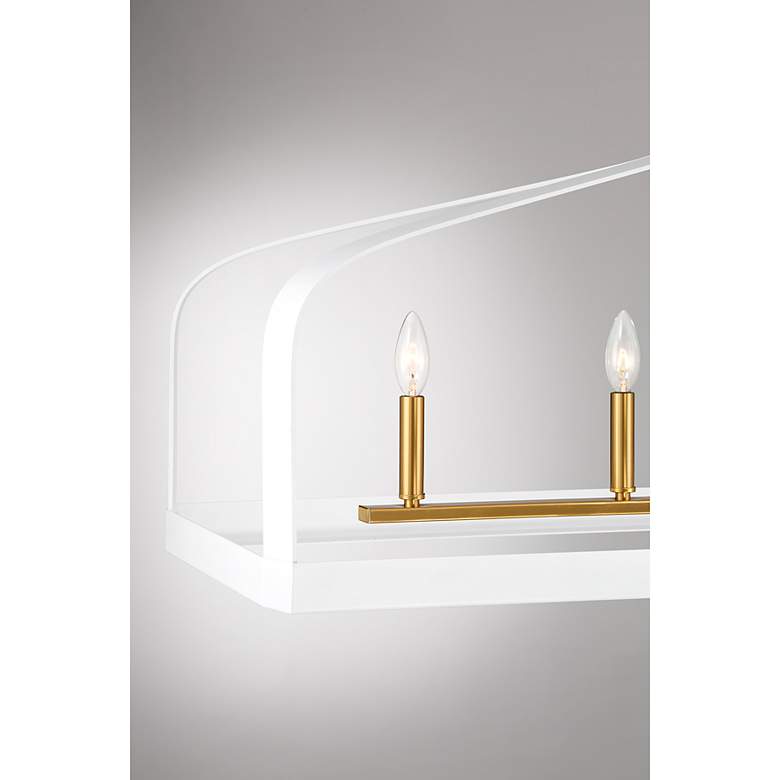 Image 6 Sheffield 46"W White with Brass 5-Light Linear Chandelier more views