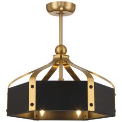 Sheffield 6-Light LED Fan D'Lier in Matte Black with Warm Brass Accents