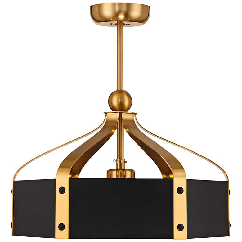 Image 5 Sheffield 6-Light LED Fan D'Lier in Matte Black with Warm Brass Accents more views