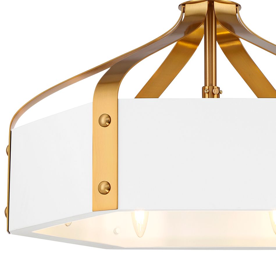 Image 3 Sheffield 6-Light LED Fan D'Lier in White and Warm Brass (Fandelier) more views