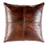 Sheffield Dark Brown Leather 20" Square Decorative Pillow