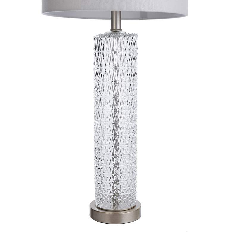 Image 4 Sheffield Diamond Textured Glass Column Table Lamp more views