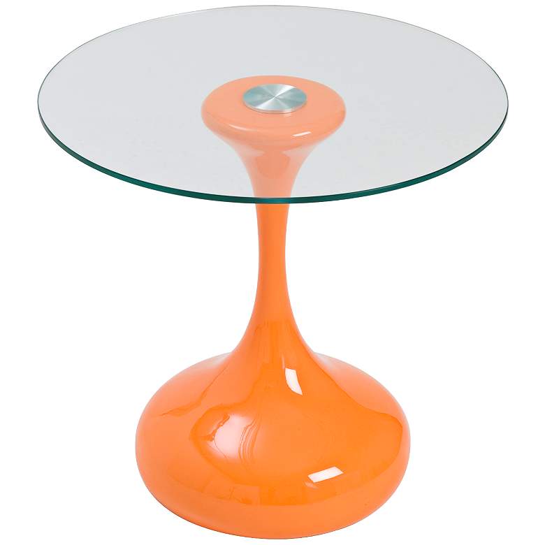 Image 1 Sheila Clear Glass Orange Side Table