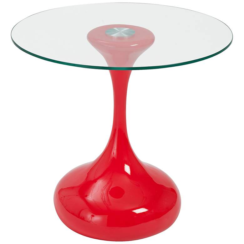 Image 1 Sheila Clear Glass Red Side Table