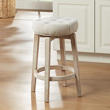 Shelby 26" High Tufted White Wash Counter Stool