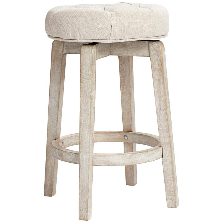 Image 6 Shelby 26" High Tufted White Wash Counter Stool more views