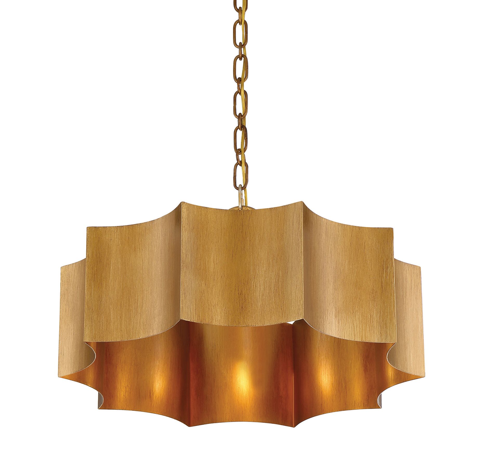 Image 6 Shelby 3-Light Pendant in Gold Patina more views