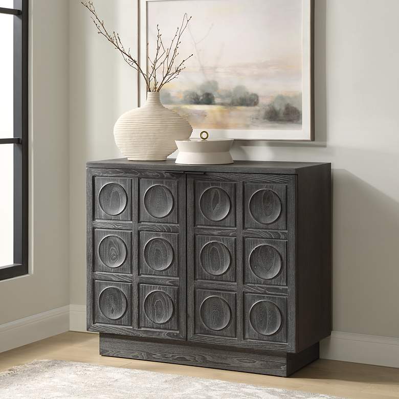 Image 4 Shelby 39.4" Wide x 34" High Elm 2 Door Cabinet more views
