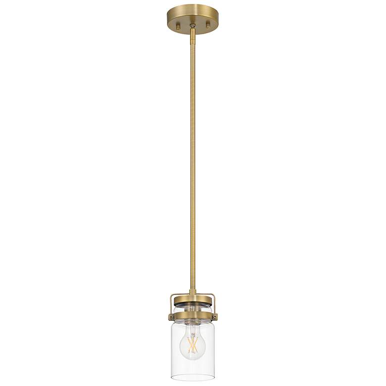Image 2 Shelby 4 1/2" Wide Brushed Gold Mini Pendant