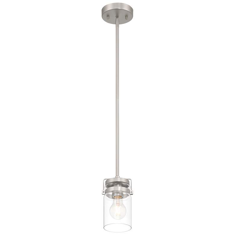 Image 3 Shelby 4 1/2" Wide Brushed Steel Mini Pendant more views
