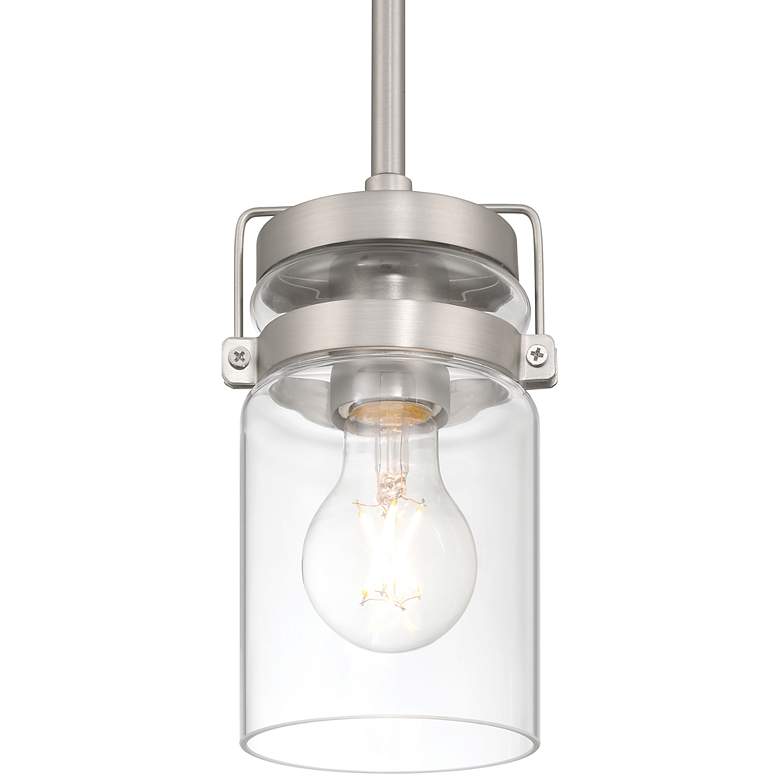 Image 4 Shelby 4 1/2" Wide Brushed Steel Mini Pendant more views