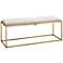 Shelby 51" Wide White Hide and Antique Brass Banquette Bench