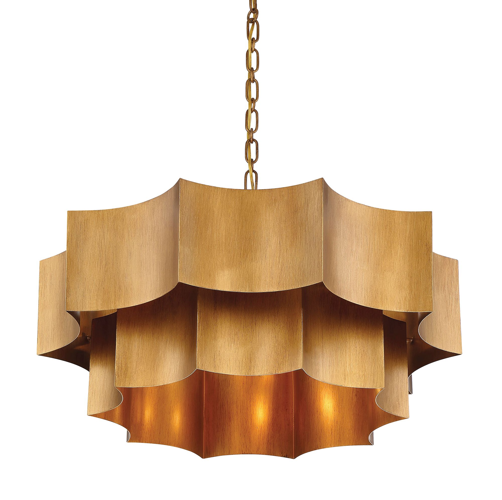 Image 7 Shelby 6-Light Pendant in Gold Patina more views