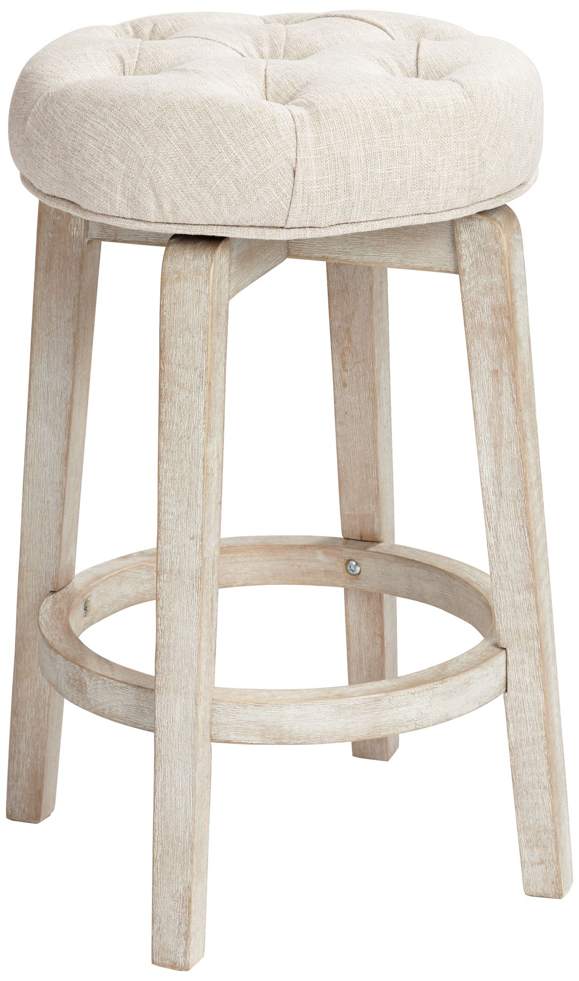 Shelby Tufted White Wash Counter Stool