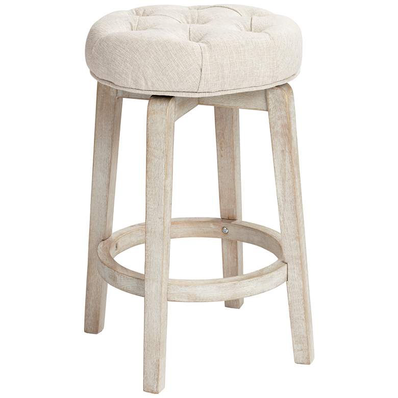 Image 2 Shelby Tufted White Wash Counter Stool
