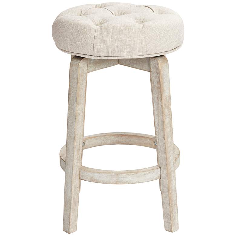 Image 7 Shelby Tufted White Wash Counter Stool more views