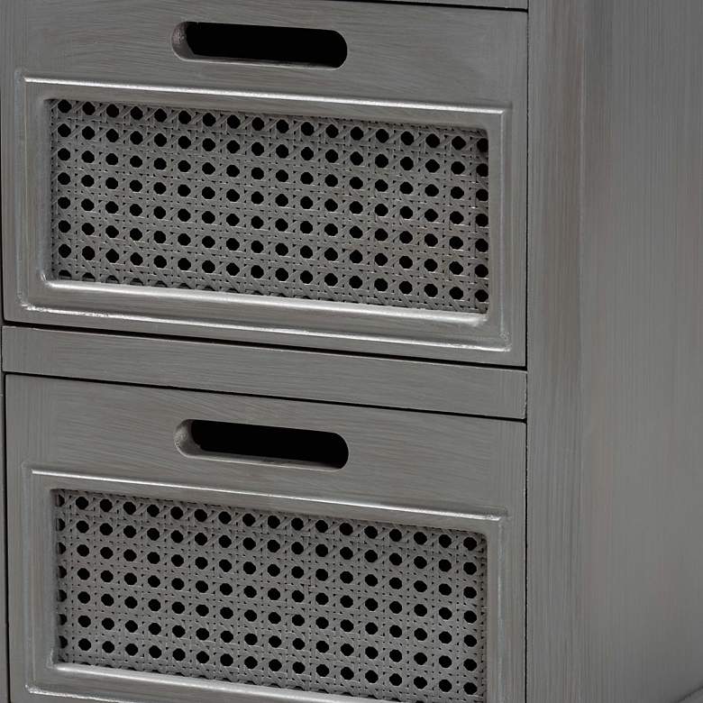 Image 4 Sheldon 15 3/4" Wide Gray Wood 3-Drawer Nightstand more views